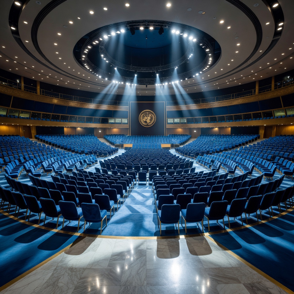 Assembly hall with dramatic lighting