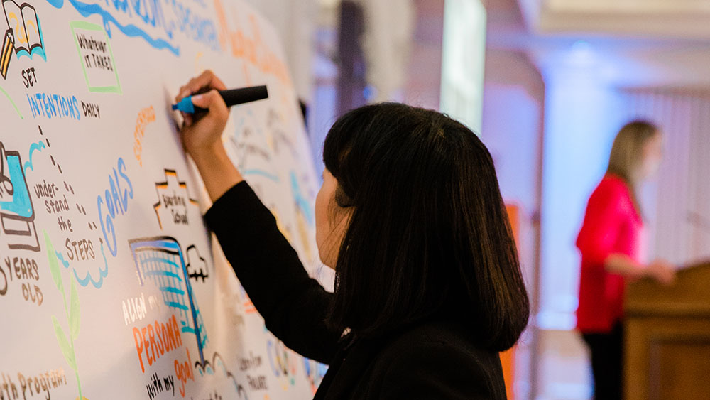Graphic facilitation at a political strategy conference